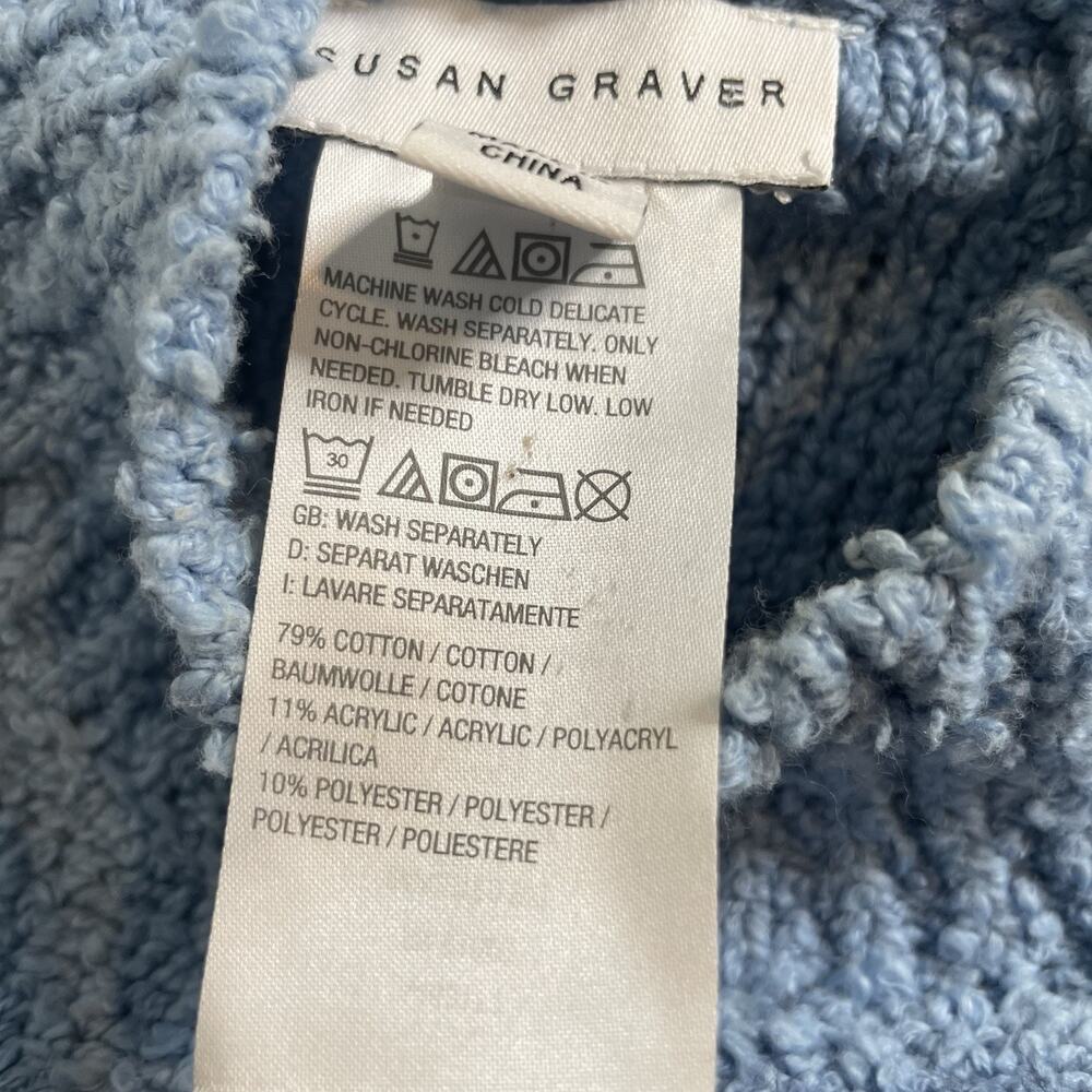Susan Graver Womens Blue Striped Mock Turtleneck Sweater‎ Size 1X Slouchy Casual - Picture 6 of 12